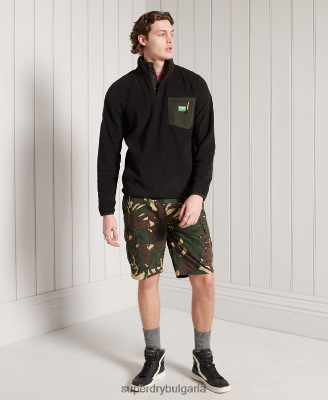 Superdry облекло N00H5144 черен мъже b горна част от поларен полар