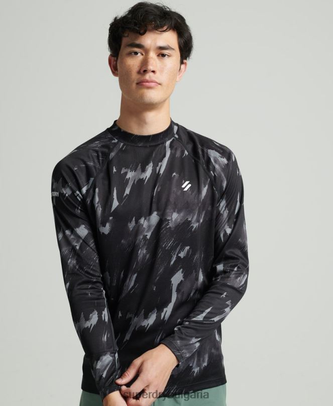 Superdry облекло N00H5357 тъмно сив мъже влак макет деколте