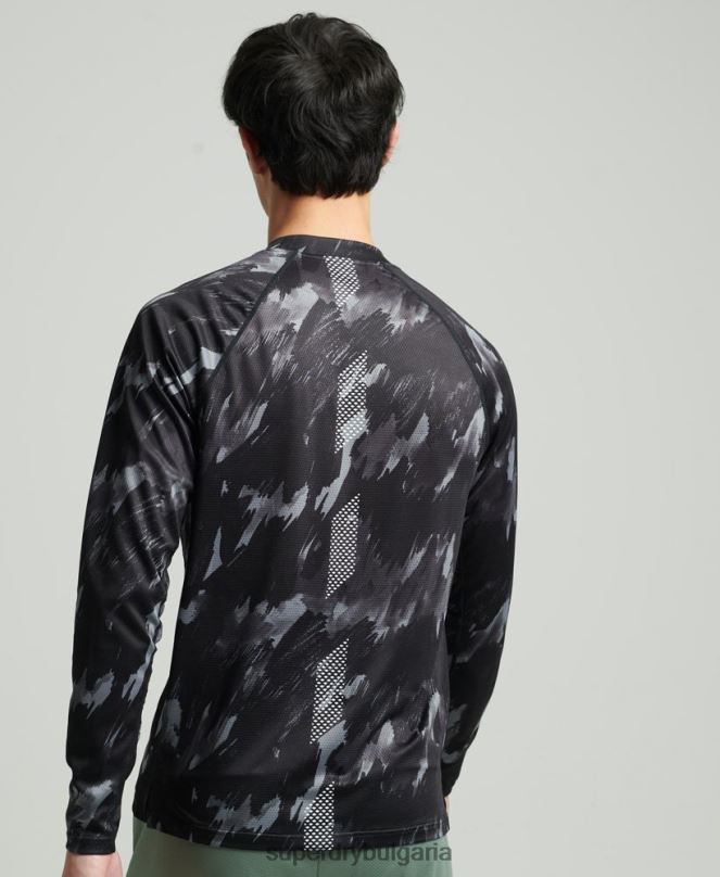 Superdry облекло N00H5357 тъмно сив мъже влак макет деколте