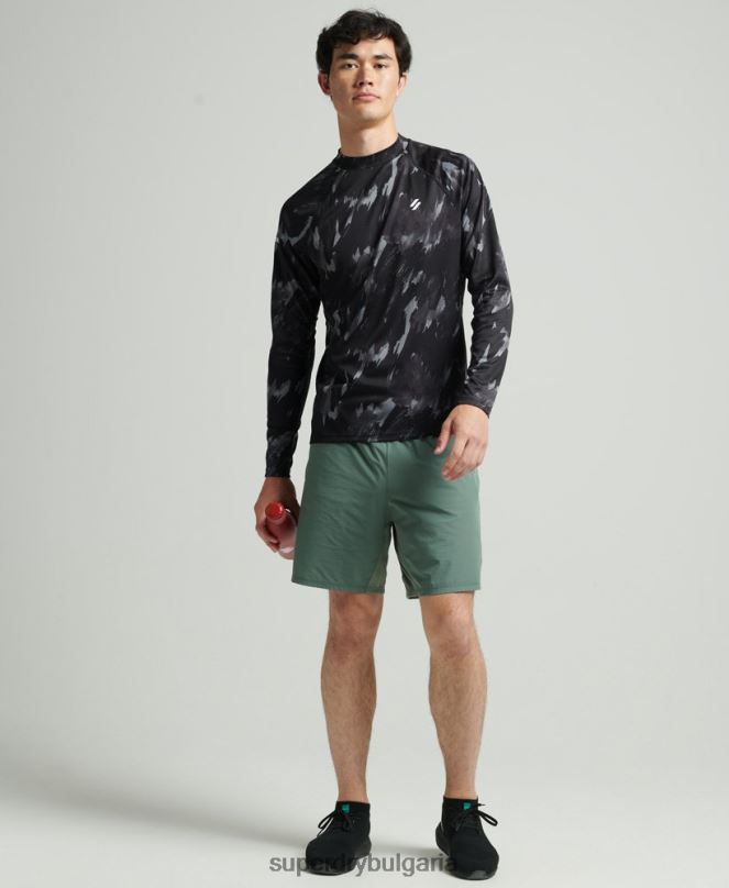 Superdry облекло N00H5357 тъмно сив мъже влак макет деколте