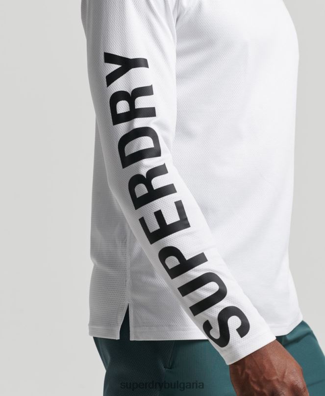 Superdry облекло N00H5361 бяло мъже влак макет деколте