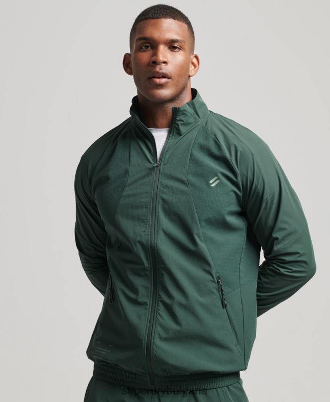 Superdry облекло N00H5367 зелено мъже горнище от еластична тъкан