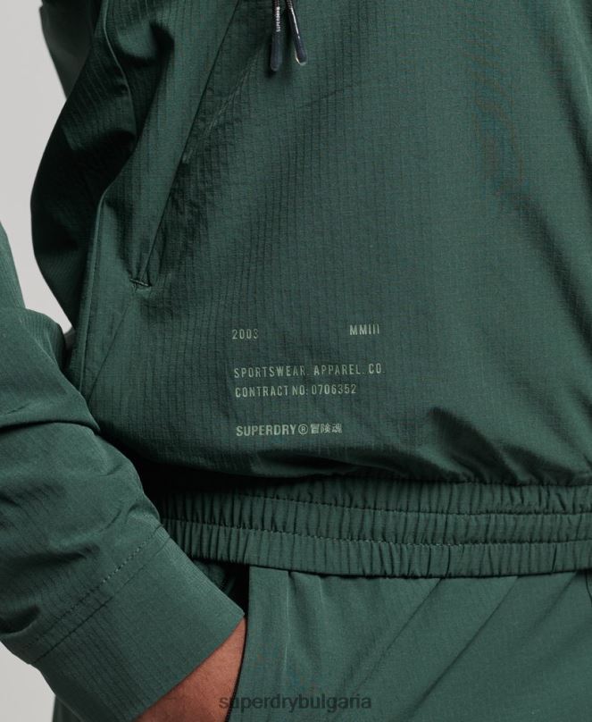 Superdry облекло N00H5367 зелено мъже горнище от еластична тъкан
