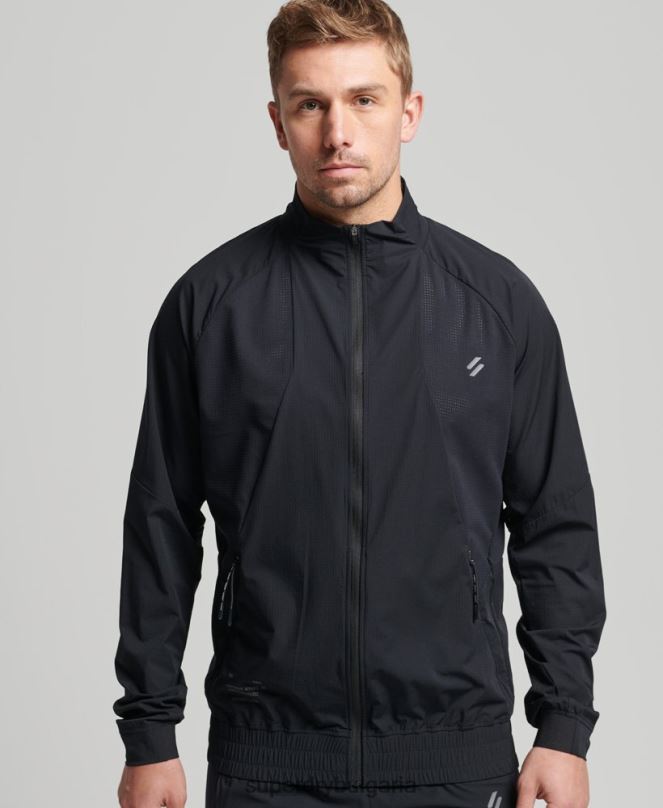Superdry облекло N00H5369 черен мъже горнище от еластична тъкан