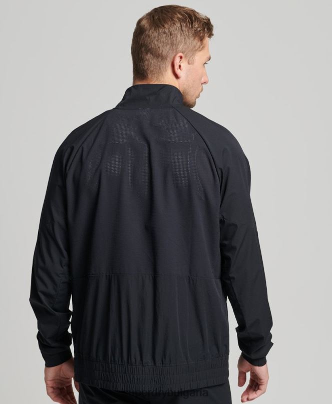 Superdry облекло N00H5369 черен мъже горнище от еластична тъкан
