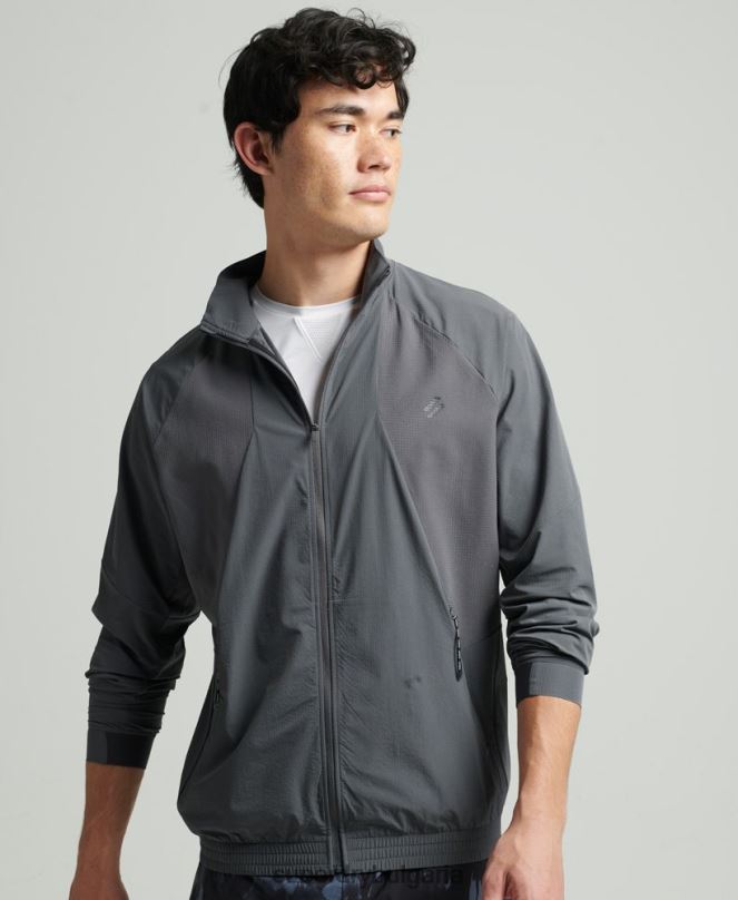 Superdry облекло N00H5371 тъмно сив мъже горнище от еластична тъкан