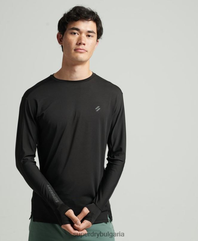 Superdry облекло N00H5373 черен мъже горна част с дълъг ръкав