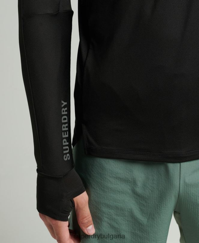 Superdry облекло N00H5373 черен мъже горна част с дълъг ръкав