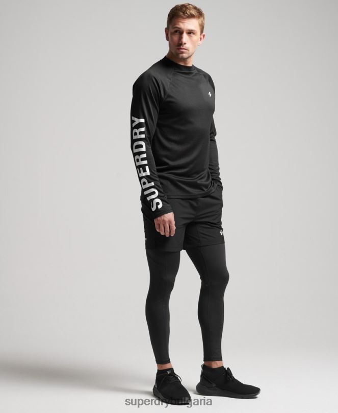 Superdry облекло N00H5374 черен мъже влак макет деколте