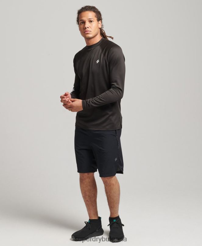 Superdry облекло N00H5378 черен мъже влак макет деколте лого горнище