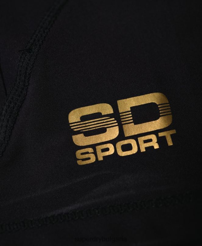 Superdry облекло N00H5380 черен мъже Компресионна горна част с къс ръкав