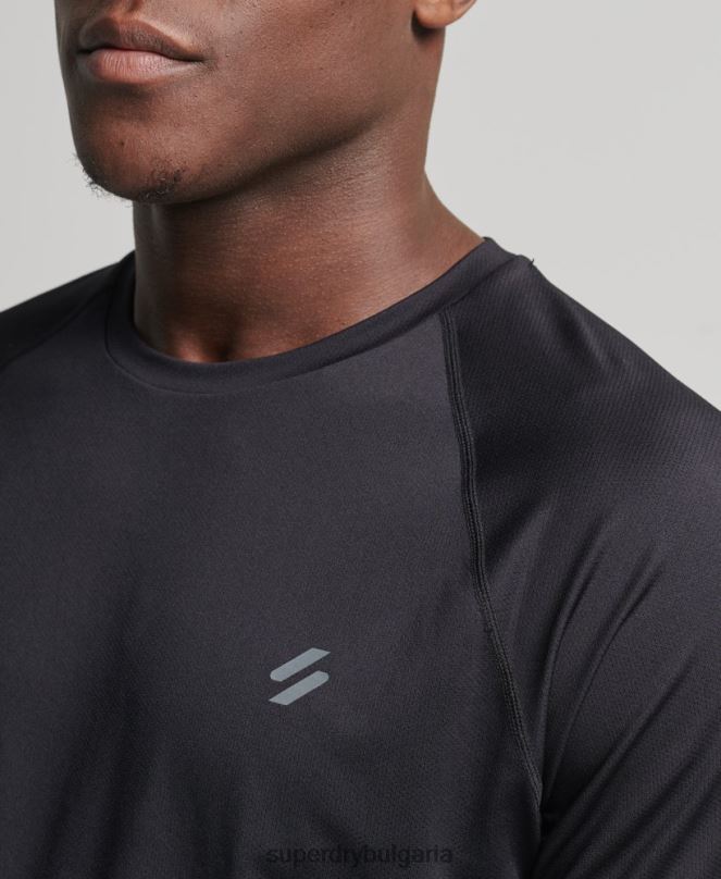 Superdry облекло N00H5386 черен мъже train premium тениска с къс ръкав