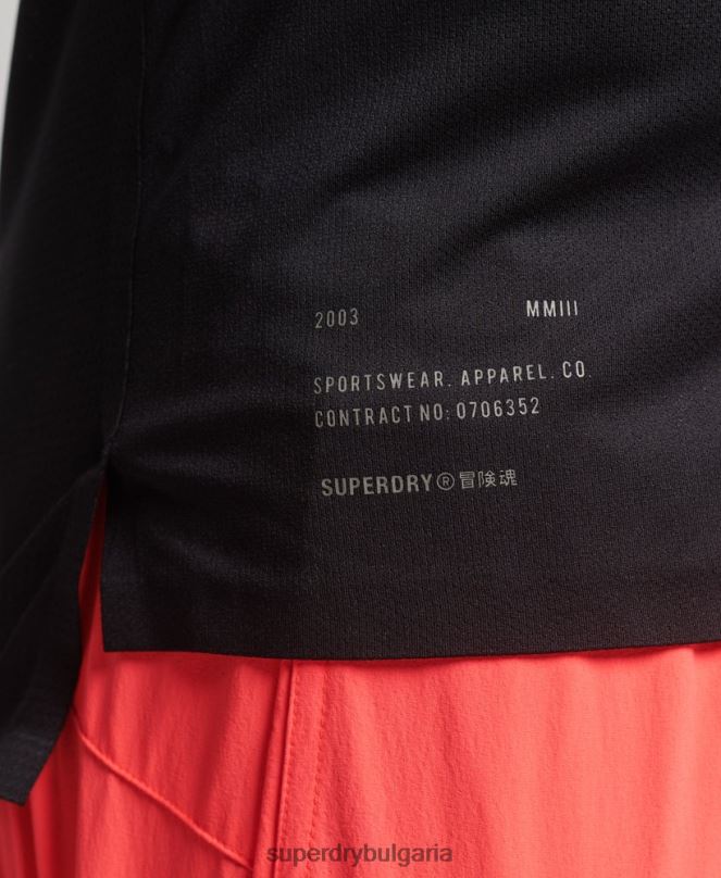 Superdry облекло N00H5386 черен мъже train premium тениска с къс ръкав