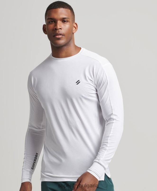 Superdry облекло N00H5388 бяло мъже горна част с дълъг ръкав