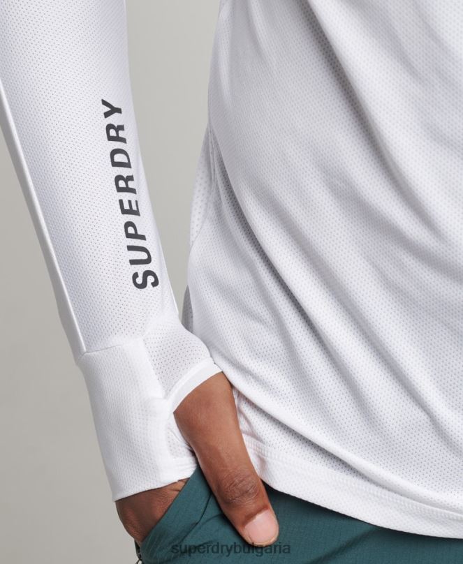 Superdry облекло N00H5388 бяло мъже горна част с дълъг ръкав