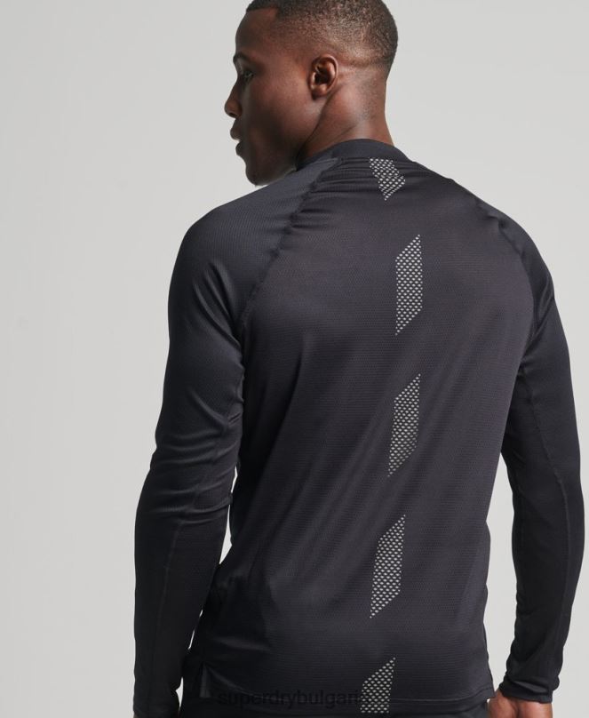 Superdry облекло N00H5392 черен мъже влак макет деколте