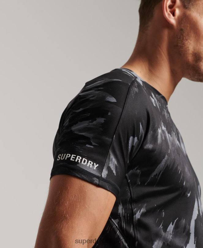 Superdry облекло N00H5393 тъмно сив мъже тениска с къс ръкав run