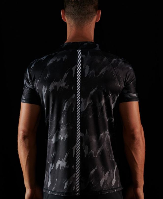 Superdry облекло N00H5393 тъмно сив мъже тениска с къс ръкав run