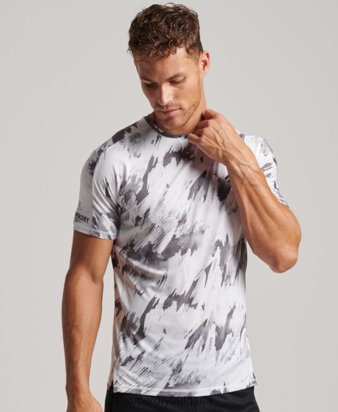 Superdry облекло N00H5394 сиво мъже тениска с къс ръкав run