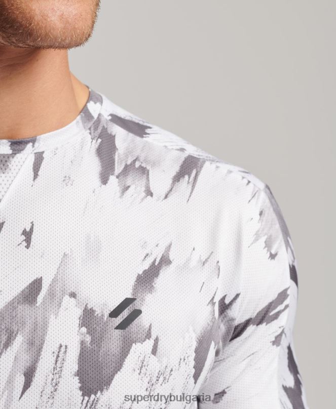 Superdry облекло N00H5394 сиво мъже тениска с къс ръкав run