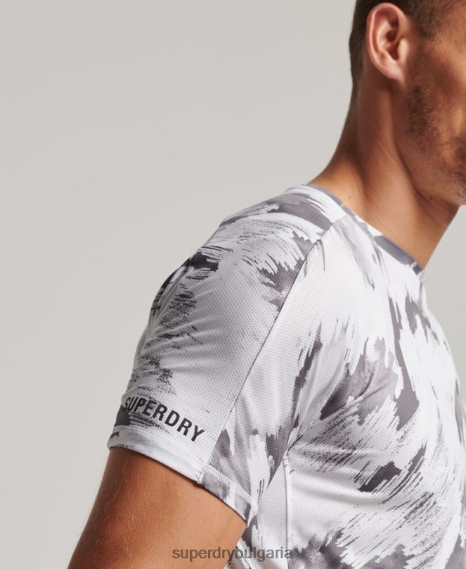 Superdry облекло N00H5394 сиво мъже тениска с къс ръкав run