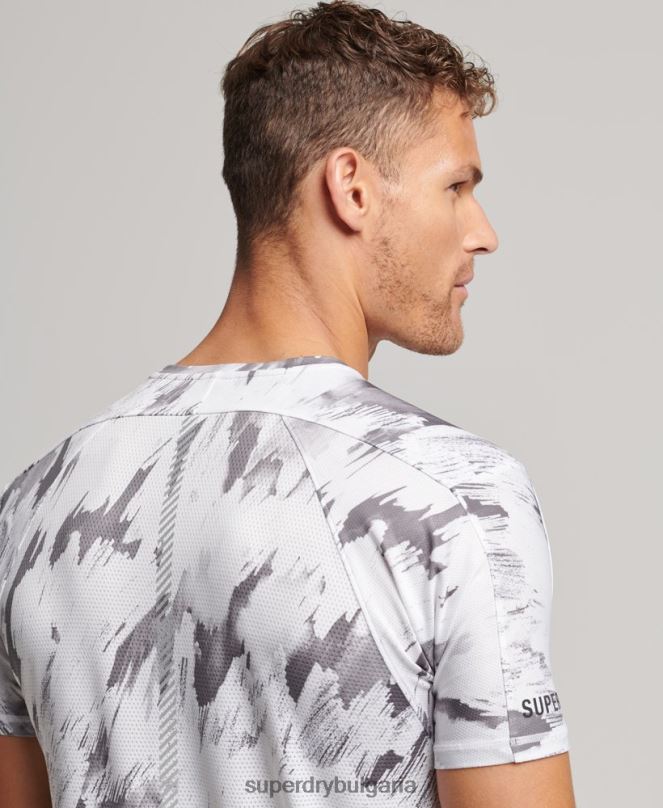Superdry облекло N00H5394 сиво мъже тениска с къс ръкав run