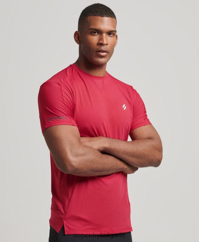 Superdry облекло N00H5395 червен мъже тениска с къс ръкав run