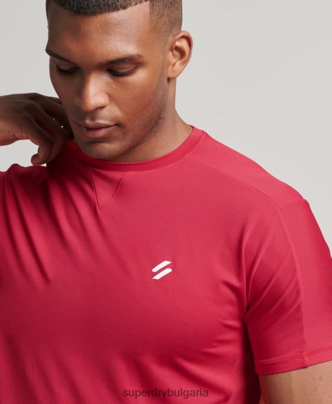 Superdry облекло N00H5395 червен мъже тениска с къс ръкав run