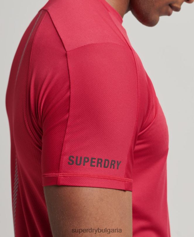 Superdry облекло N00H5395 червен мъже тениска с къс ръкав run