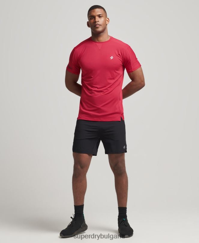 Superdry облекло N00H5395 червен мъже тениска с къс ръкав run