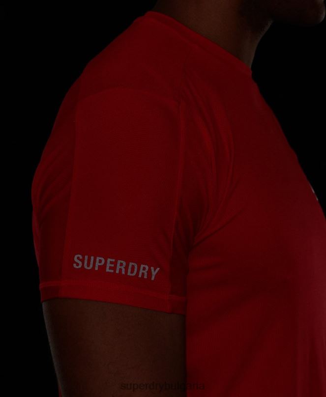 Superdry облекло N00H5395 червен мъже тениска с къс ръкав run