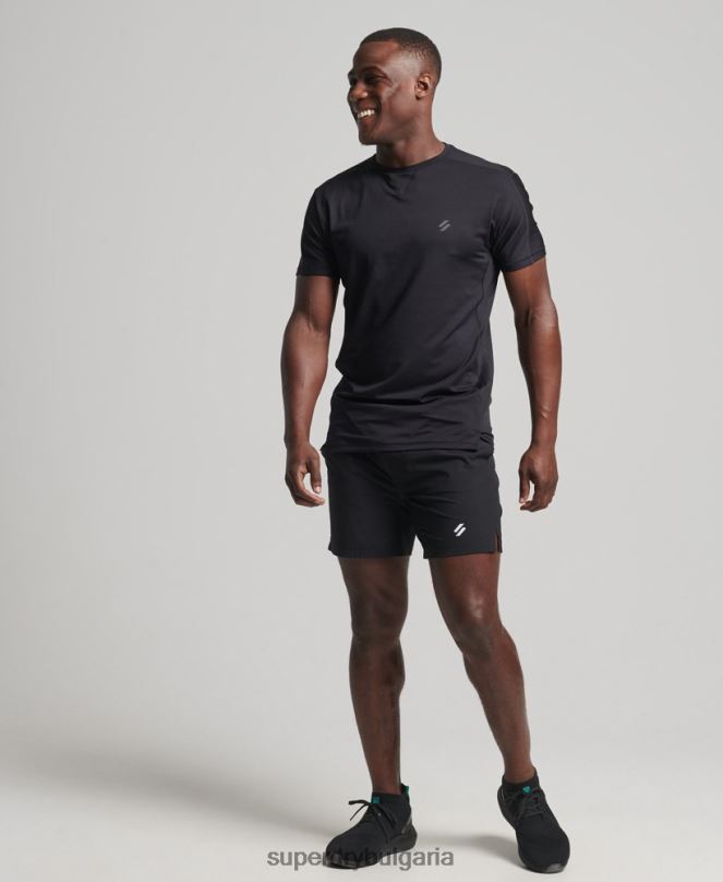 Superdry облекло N00H5403 черен мъже тениска с къс ръкав run