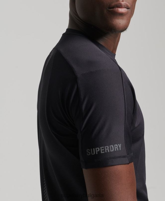 Superdry облекло N00H5403 черен мъже тениска с къс ръкав run