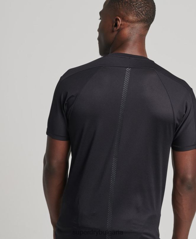 Superdry облекло N00H5403 черен мъже тениска с къс ръкав run