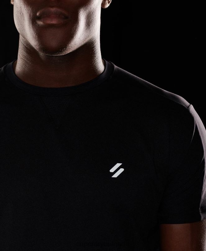 Superdry облекло N00H5403 черен мъже тениска с къс ръкав run
