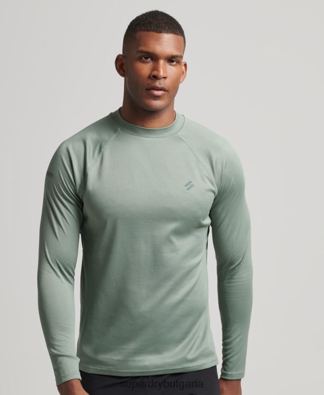 Superdry облекло N00H5404 зелено мъже влак макет деколте