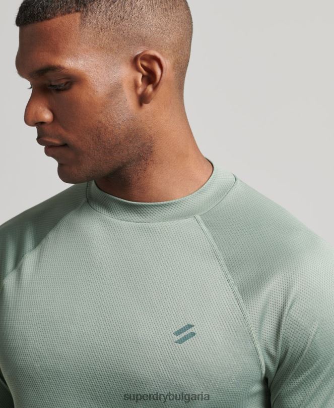 Superdry облекло N00H5404 зелено мъже влак макет деколте