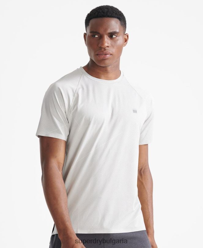 Superdry облекло N00H5407 бяло мъже train premium тениска с къс ръкав