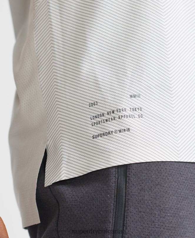 Superdry облекло N00H5407 бяло мъже train premium тениска с къс ръкав