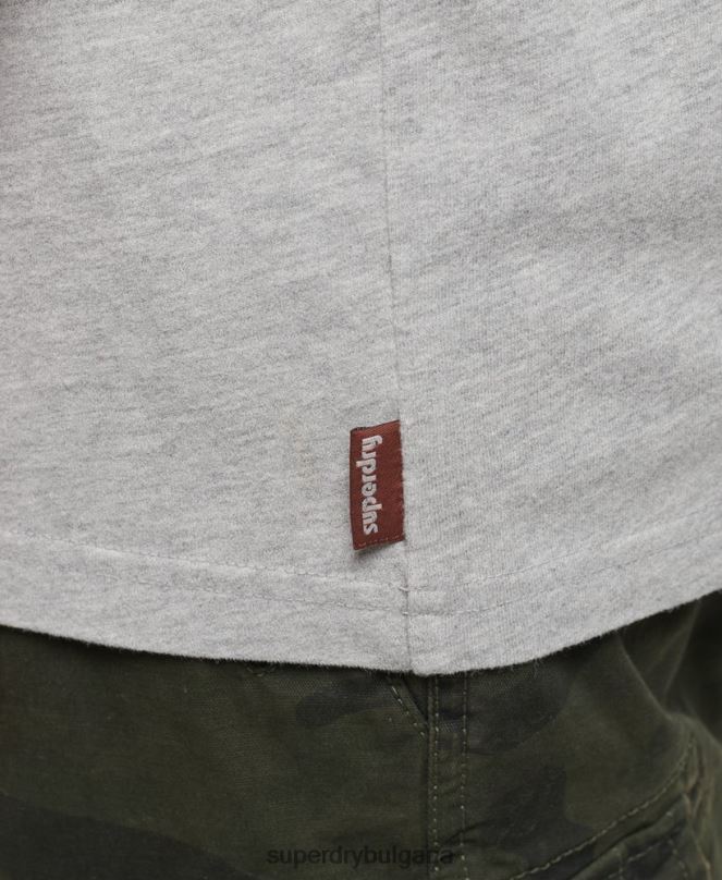 Superdry облекло N00H61 сиво мъже тениска с японско графично лого