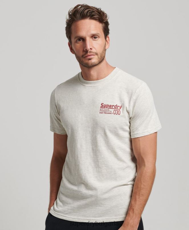 Superdry облекло N00H6359 сиво мъже ретро звукозаписна тениска