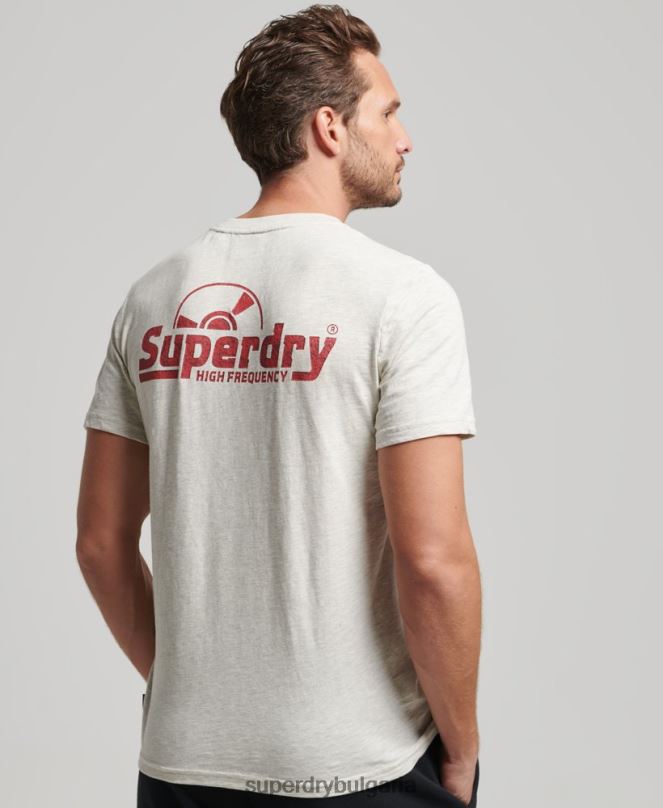 Superdry облекло N00H6359 сиво мъже ретро звукозаписна тениска