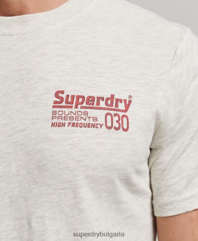 Superdry облекло N00H6359 сиво мъже ретро звукозаписна тениска