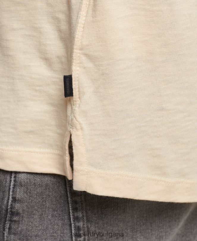 Superdry облекло N00H6365 сметана мъже трико с дълги ръкави