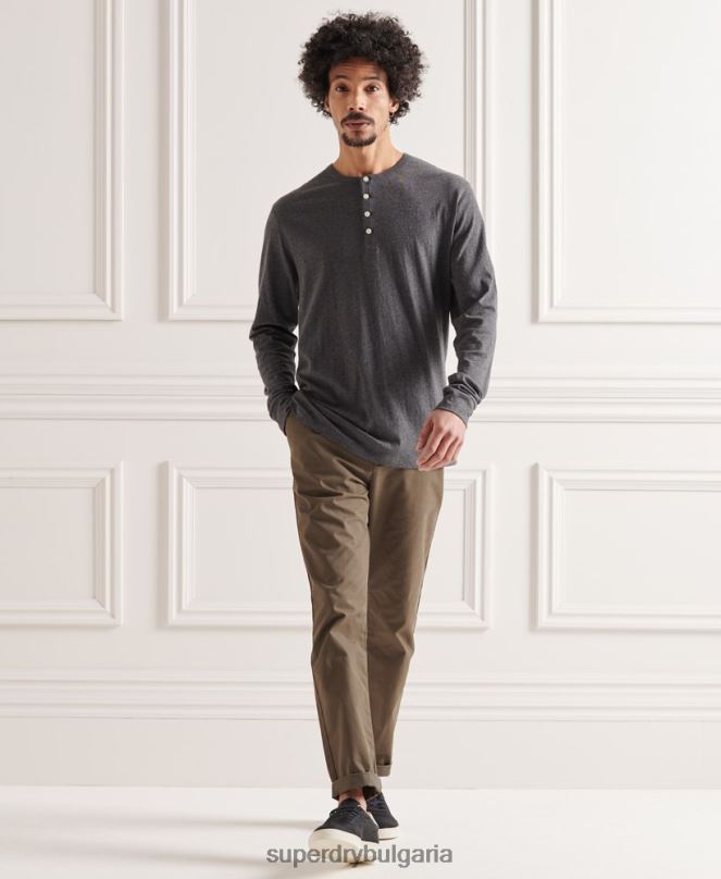 Superdry облекло N00H6421 тъмно сив мъже органичен памук олекотен есенциален топ