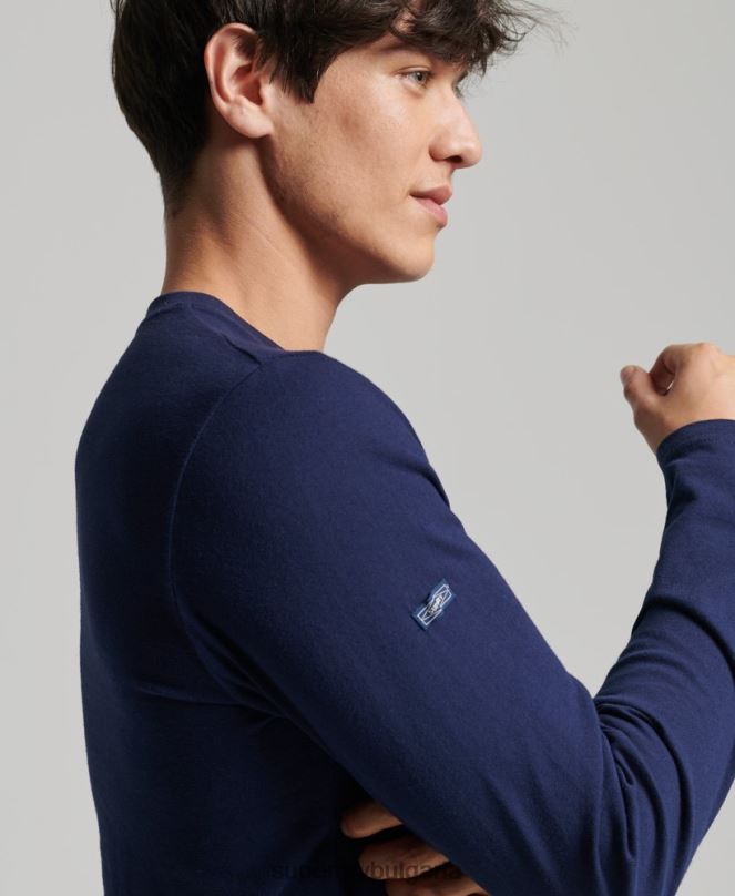 Superdry облекло N00H6423 военноморски флот мъже сезонно горнище с винтидж основно лого