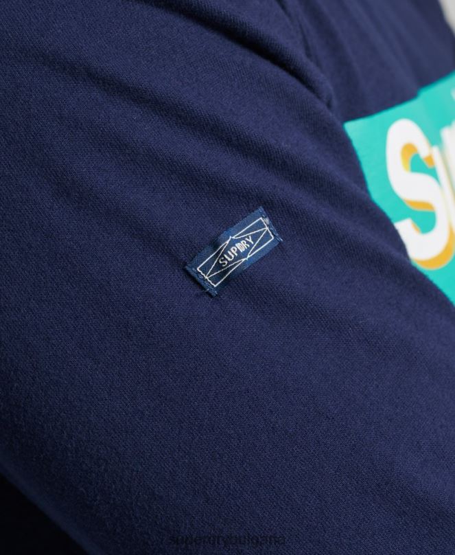 Superdry облекло N00H6423 военноморски флот мъже сезонно горнище с винтидж основно лого