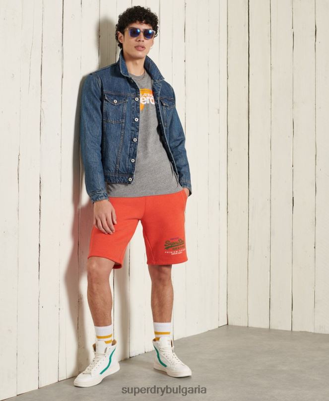 Superdry облекло N00H6462 сиво мъже топ с дълъг ръкав cali с лого на ядрото
