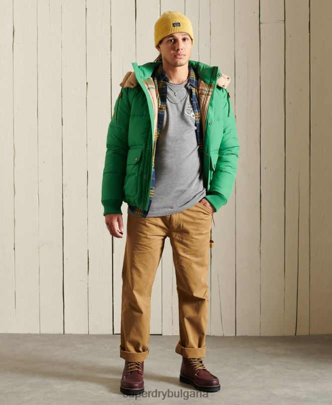 Superdry облекло N00H6470 светло сив мъже наследствено планинско горнище с дълъг ръкав