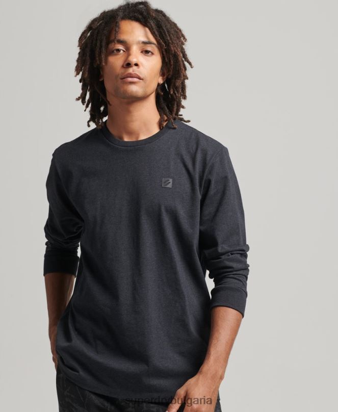 Superdry облекло N00H6471 тъмно сив мъже технологично горнище с дълъг ръкав